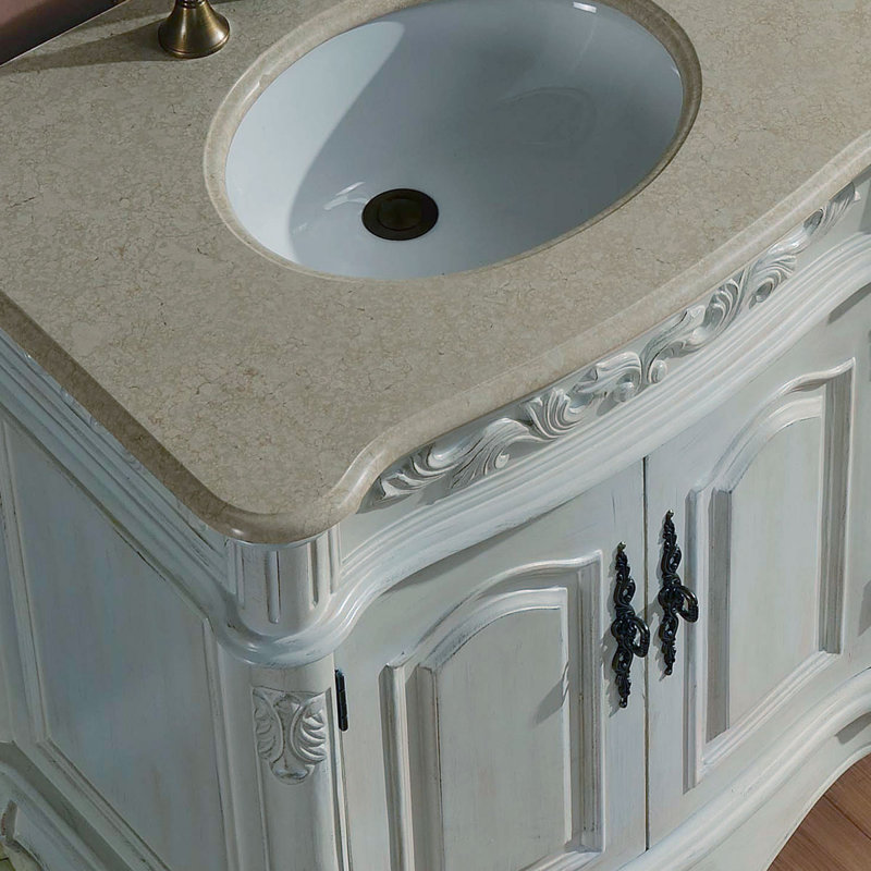 One Allium Way® Svetlana 72'' Freestanding Double Bathroom Vanity with Marble Vanity Top